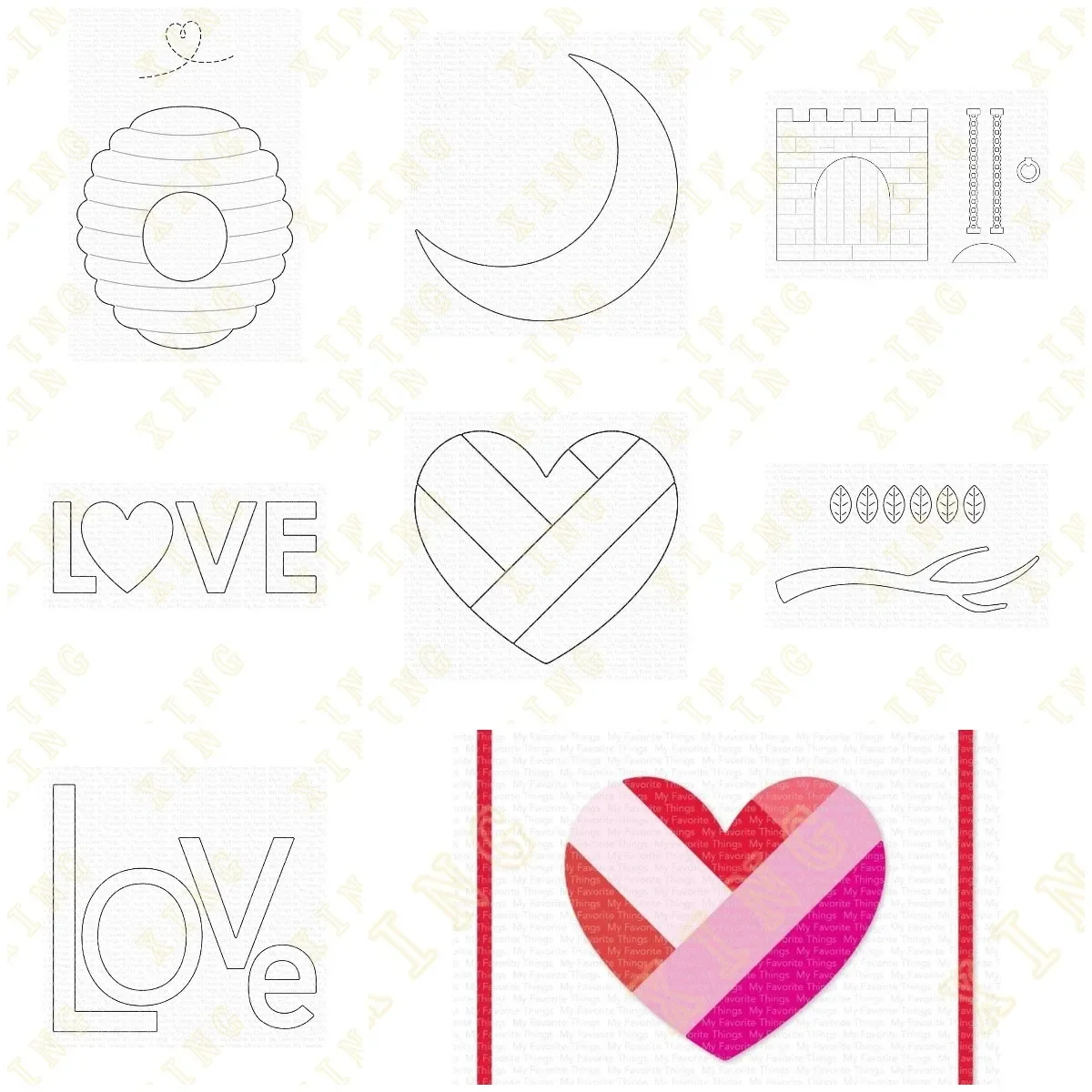 Metal Cutting Dies Scrapbook Diary Decoration Embossing Template DIY Greeting Card New Arrival Valentine's Day Heart Love Moon