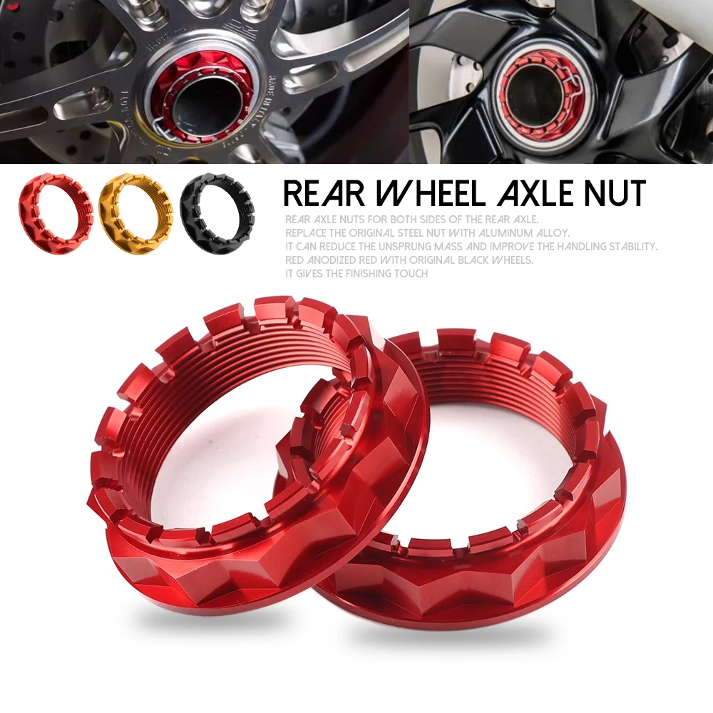 Porca do eixo da roda traseira da motocicleta de alumínio para ducati v4 1098 1198 1199 1299 panigale multistrada 1200 diavel streetfighter