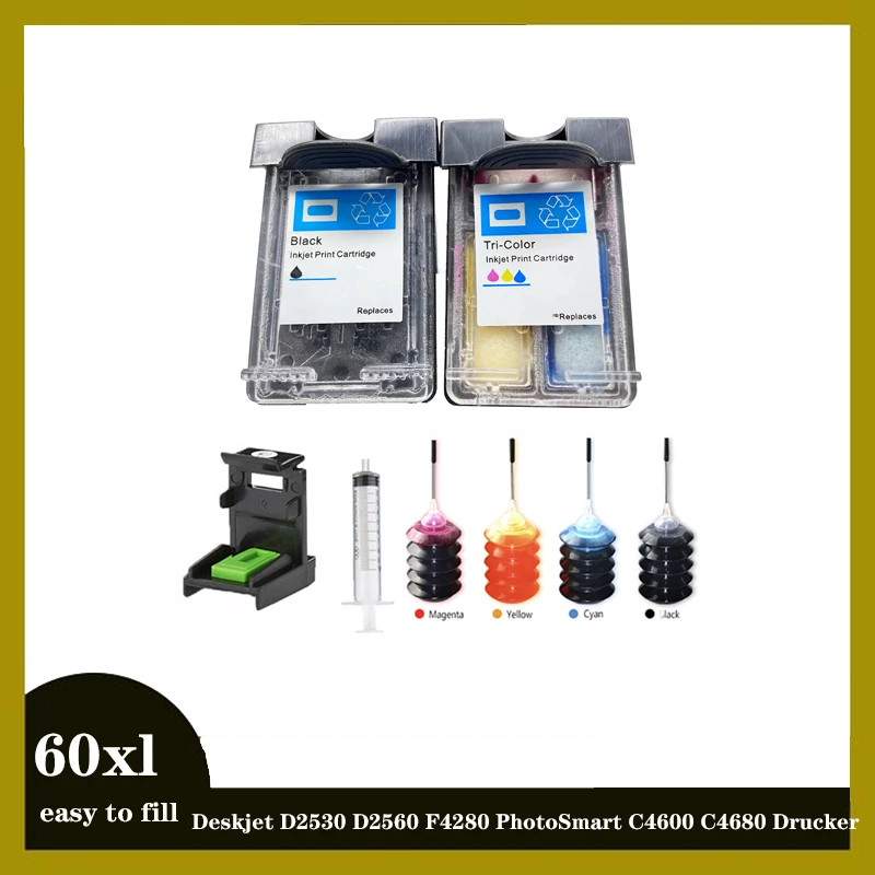 Einkshop 60xl Ink Cartridge Replacement For HP 60xl Deskjet D2530 D2560 F4280 PhotoSmart C4600 C4680 Printer