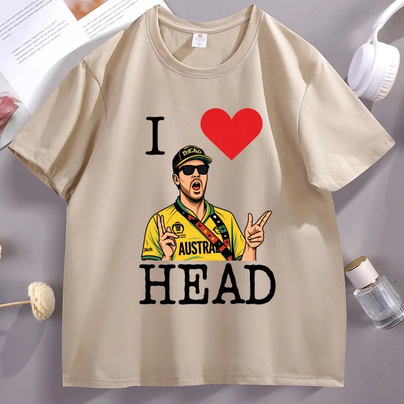 

Travball Travis Head I Love Head Graphic T Shirts Men Women Comfortable Short Sleeve T-shirt Round Neck Casual Streetwear