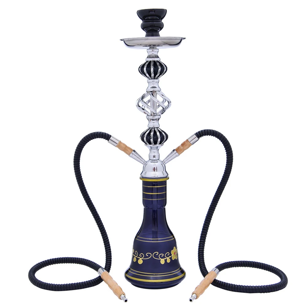 DEJAYA 2 Hose Glass Hookah Shisha Pipe Set Narguile Completo Hooka Chicha Pipa Cachimba Sisha For Smoking Accessories Club Party