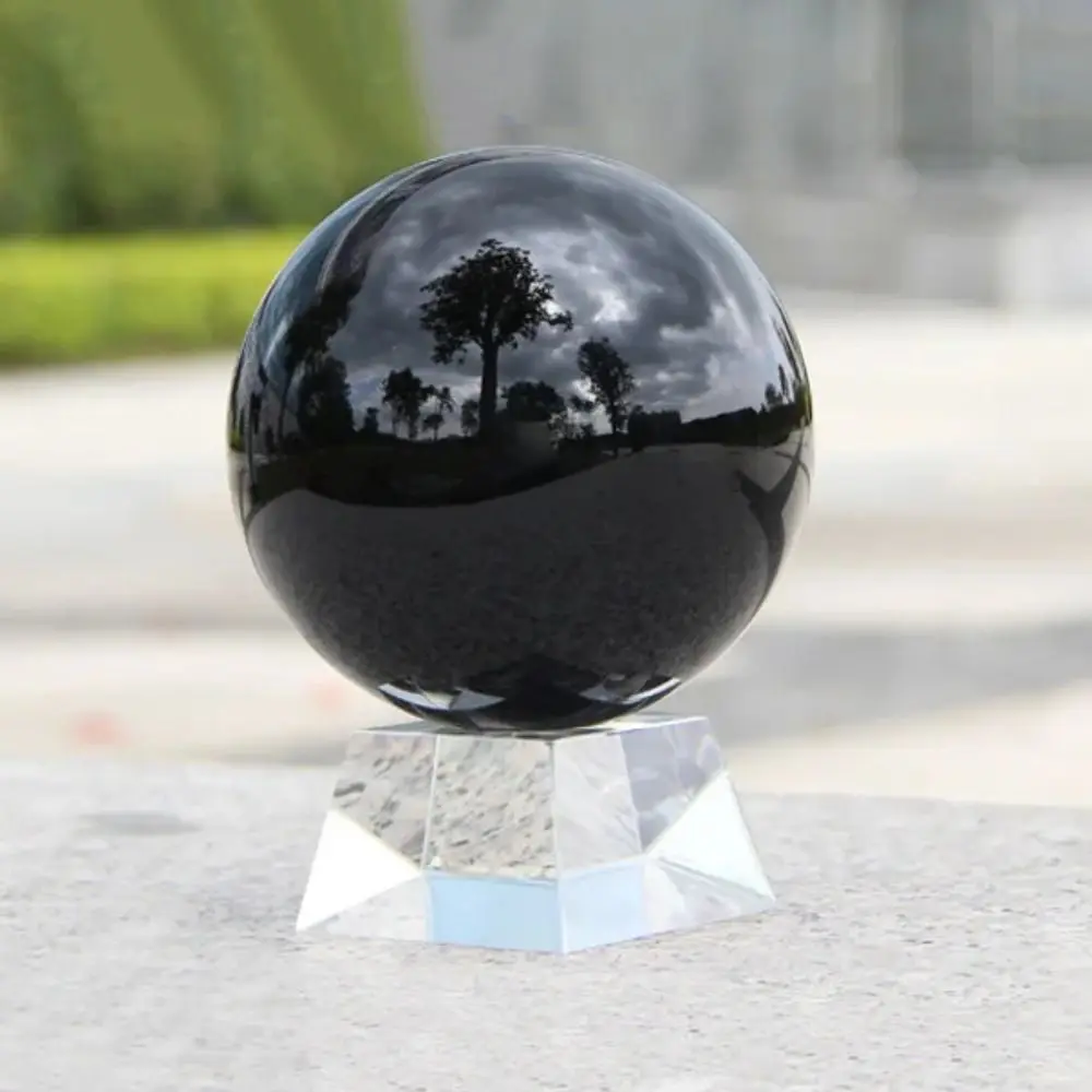 حجر سبج أسود طبيعي كرة كريستال كبيرة أحجار استشفاء الأحجار الكريمة 30/40/50 مللي متر سبج كريستال زجاج مزخرف ديكور المنزل