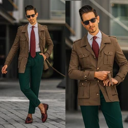 Autumn Men's Blazer Solid Color Tuxedos Slim Fit Single Breasted Jacket For Wedding Groom Only Coat Custom Made Terno Masculino