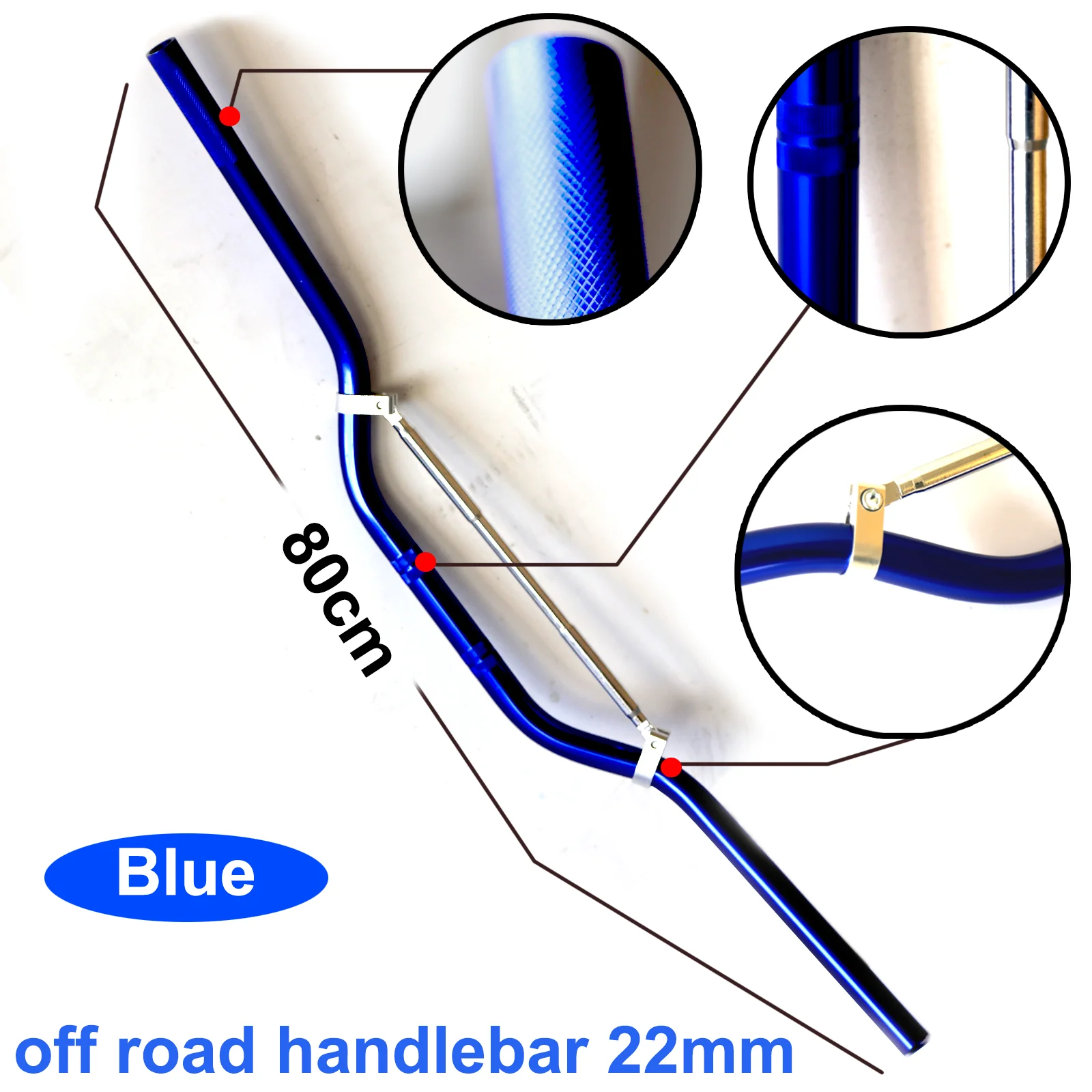 

80cm Moto Handlebar 22mm Blue Dirt Pit Bike Handlebar Aluminum Alloy 7/8" Handle Bar Motocross 7 8 Inch Motorcycle Accessories