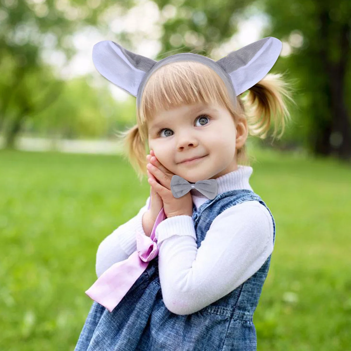 مجموعة أزياء الذئب مكونة من 3 قطع، عصابة رأس على شكل آذان الهالوين وربطة عنق وذيل لتزيين الحفلات للبالغين والأطفال زي الذئب