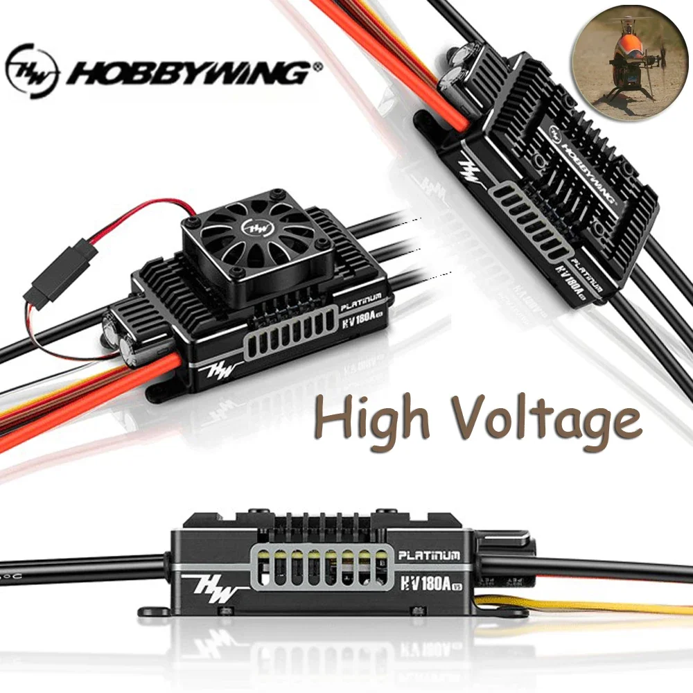 SkyDElOriginal Hobbywing Platinum HV 180A SBEC V5 Brushless ESC 6-14S High Voltage For 550-700 Class Electric Helicopter Fixed-W