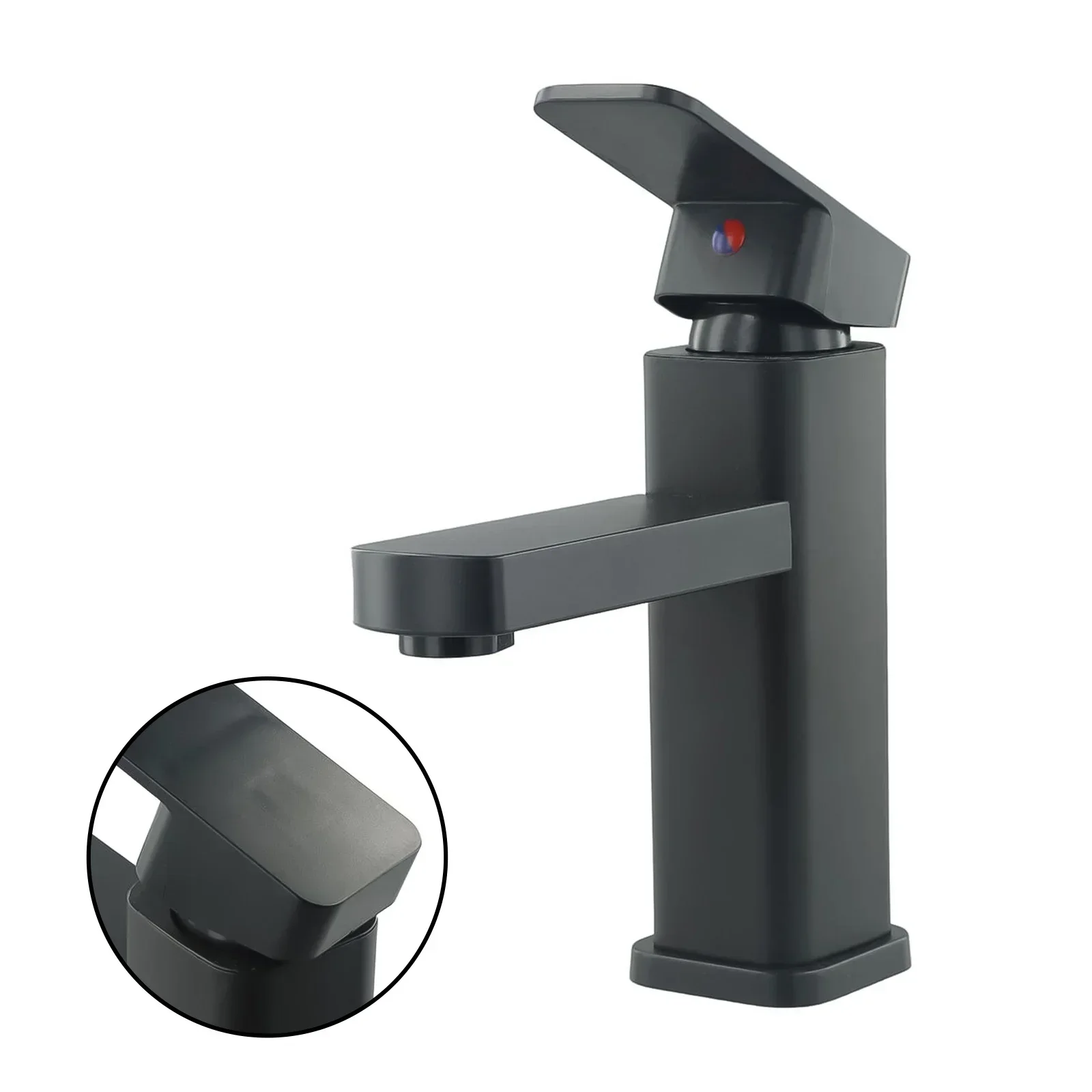 

Basin Faucet Waterfall Hot&Cold Mixer Tap Deck Mounted Bathroom Basin Faucets Black Square Washbasin Sink Bathtub Faucet