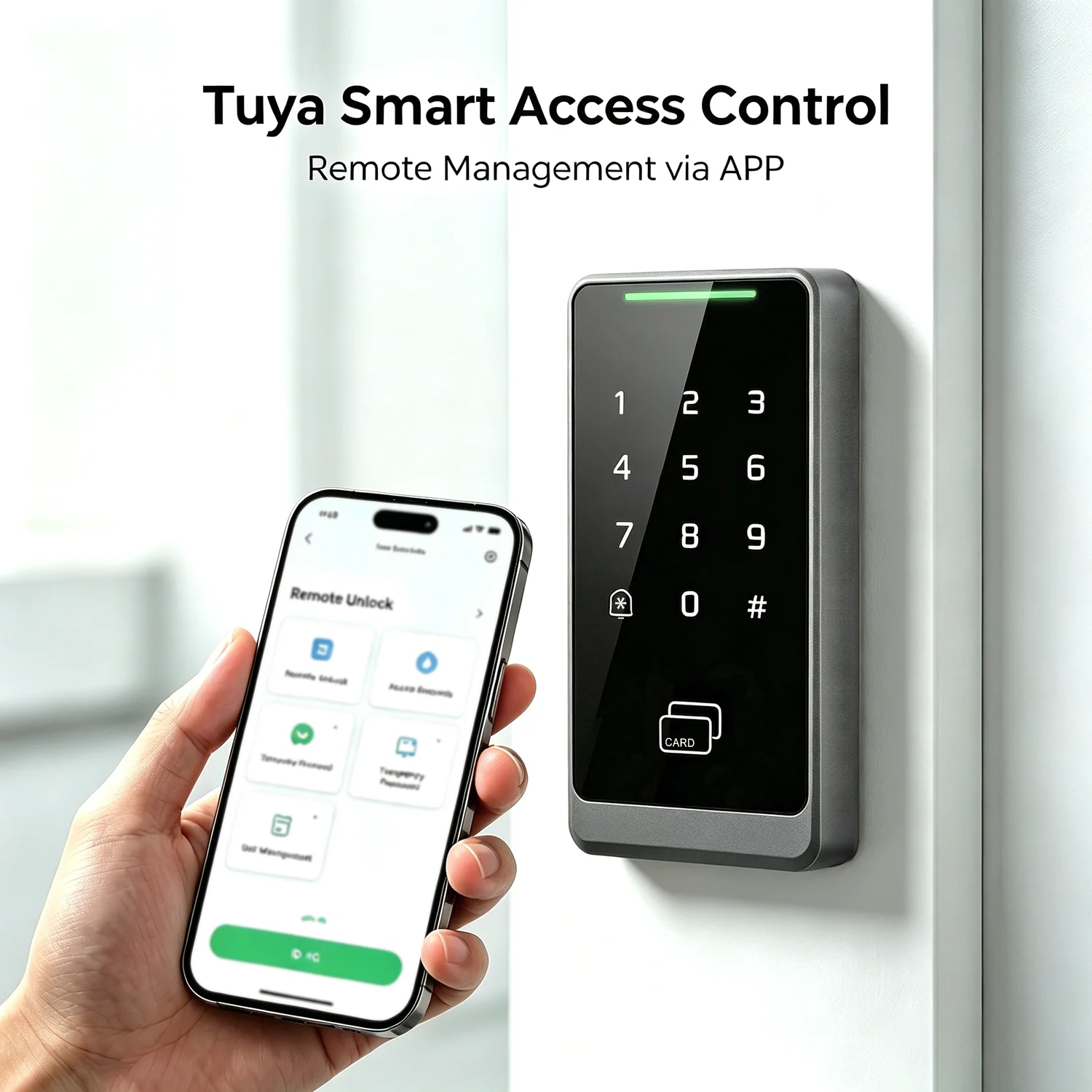 Tuya Wifi Door Access Keypad Ip66 Waterproof Ic Id Card Password Nfc Rfid App Remote Unlock 1000 Users Wiegand Home Office