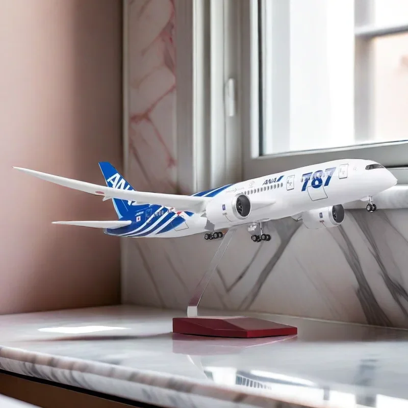 1/130 47cm Airplane Boeing 787 B787 Dreamliner Aircraft Japan ANA Airline Model Alloy Metal Base Light Wheel Diecast Plane Toy