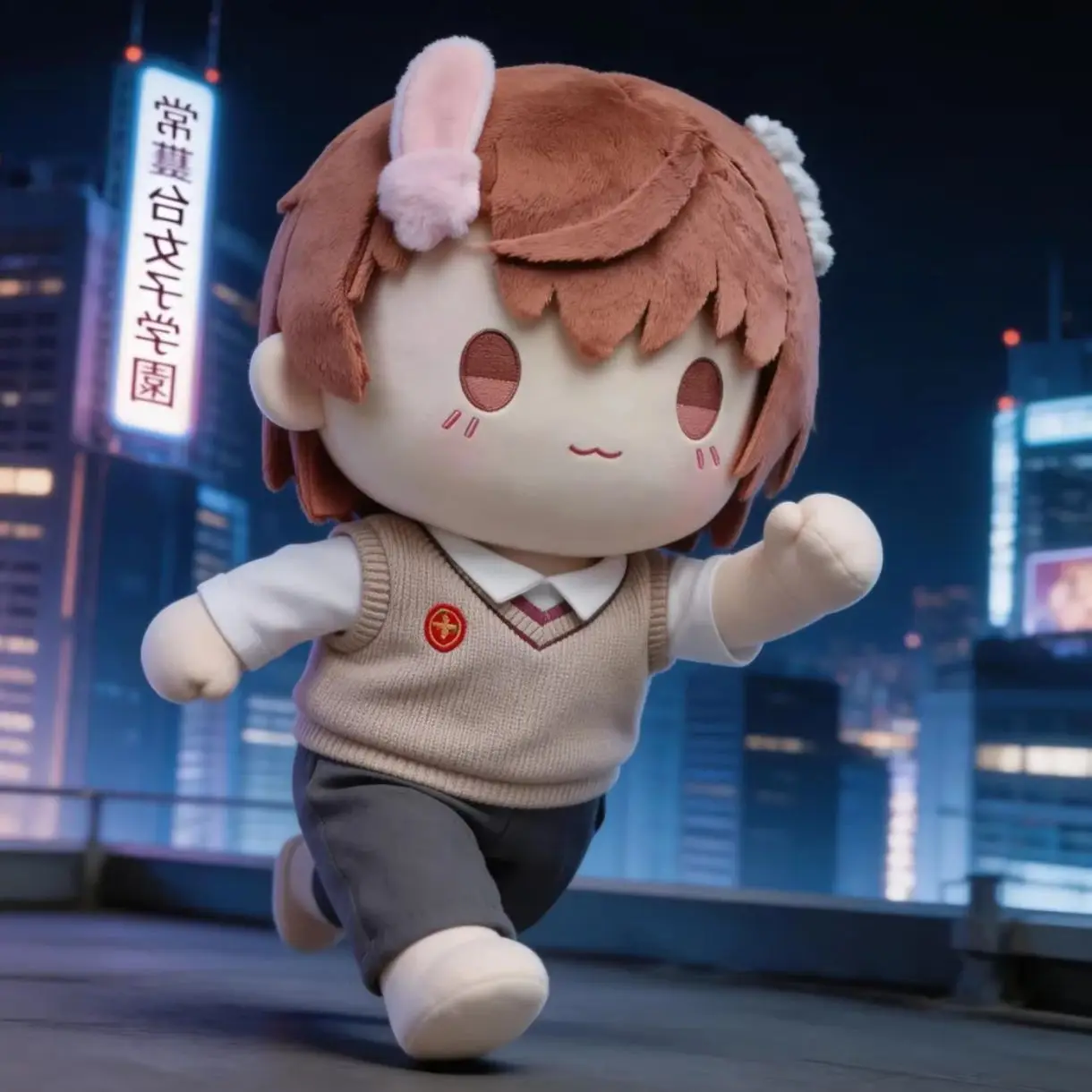 40cm Toaru Kagaku no Railgun Misaka Mikoto Attribute Plush Doll Cotton Stuffed Body Toys Kids Birthday Gifts