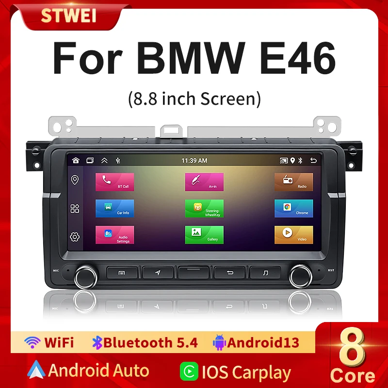 Android 13 Carplay Auto For BMW E46 M3 1998-2006 Car Radio Multimedia Video Player 2Din WIFI GPS Navigation Head Unit Stereo