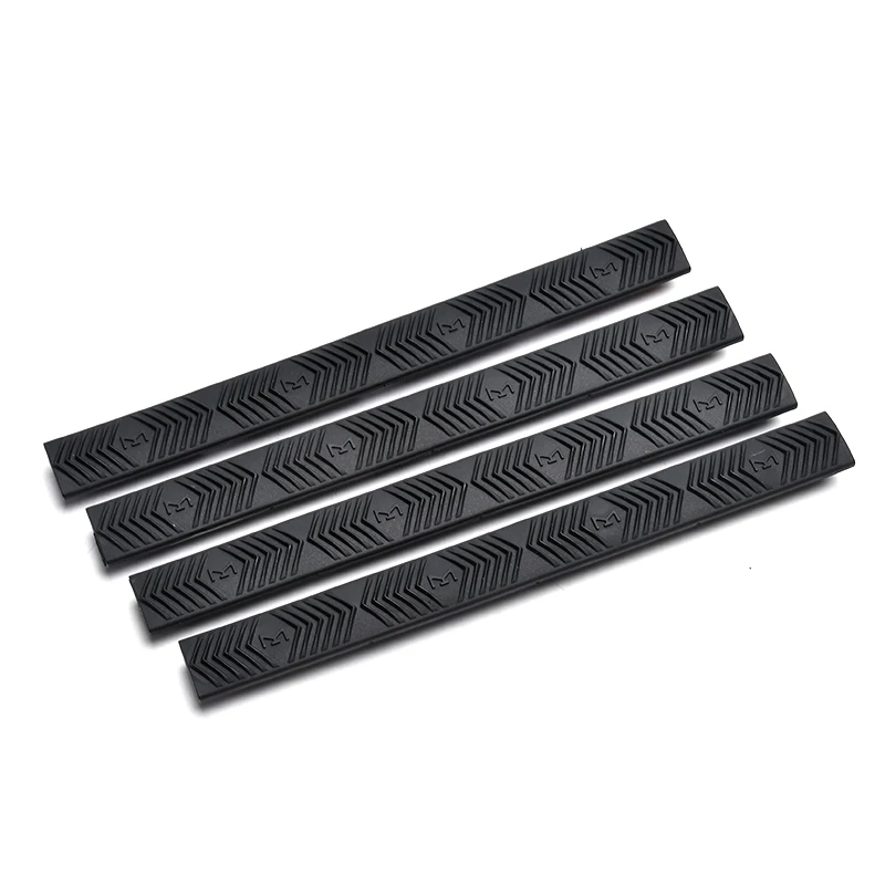 Taktische Gummi M-LOK WedgeLok Schienenabdeckungen 6 1/4"X5/8", Slot Cover Grip 4er-Pack Airsoft M4 AR15 HK416 Zubehör