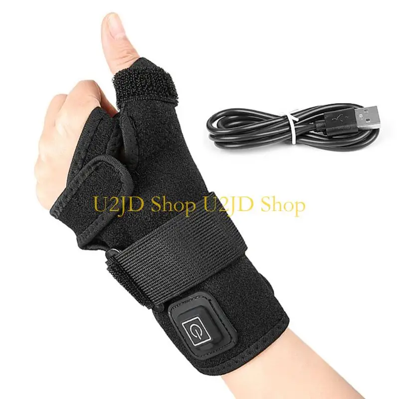 U2JD Ergonomic USB Wrist Warmer Adjustable Thermals Padding For Computer Users And Sports