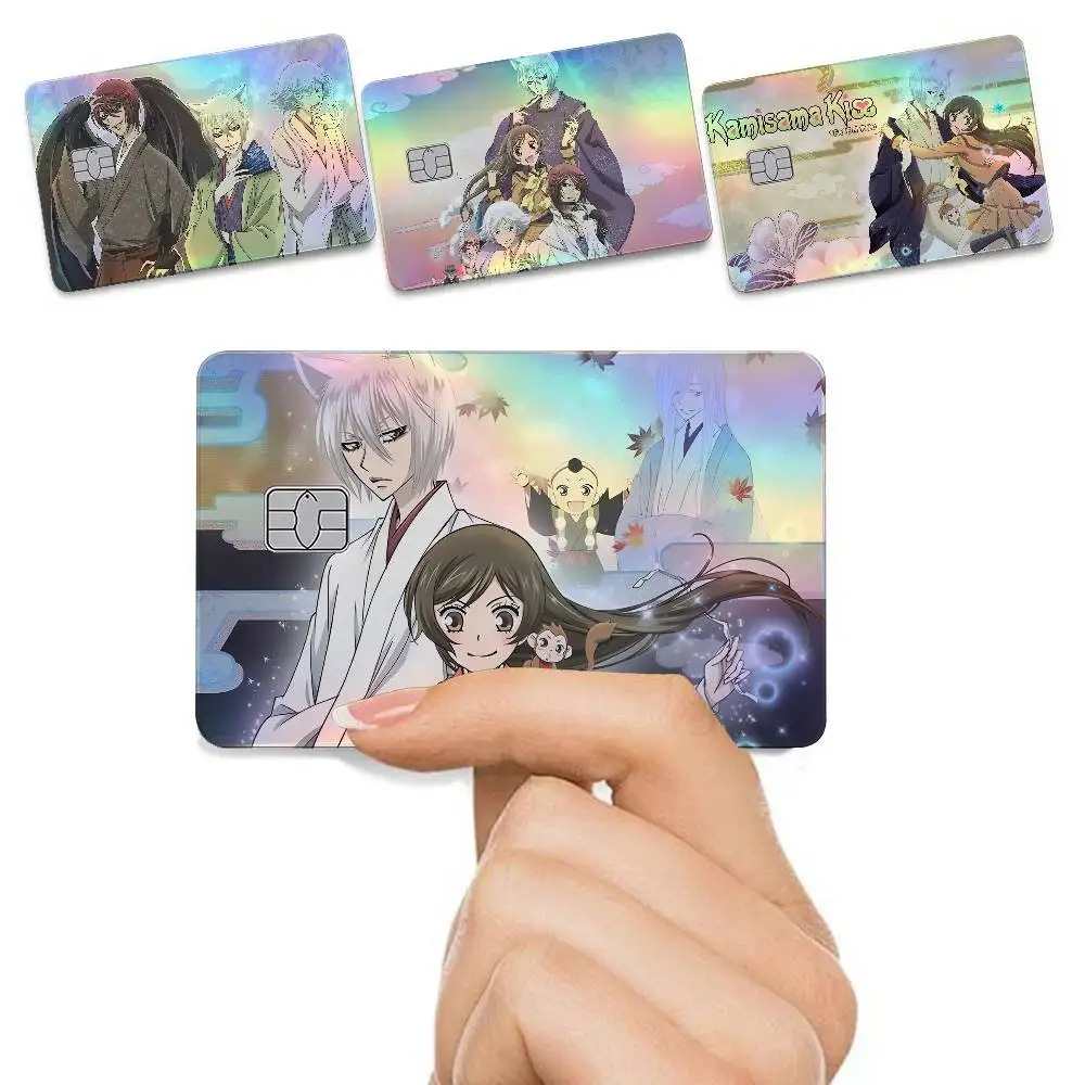 Anime Kamisama Kiss 4Pcs/Set Holographic Laser Credit Card Stickers Iridescent Waterproo Fits All Standard Bank Cards