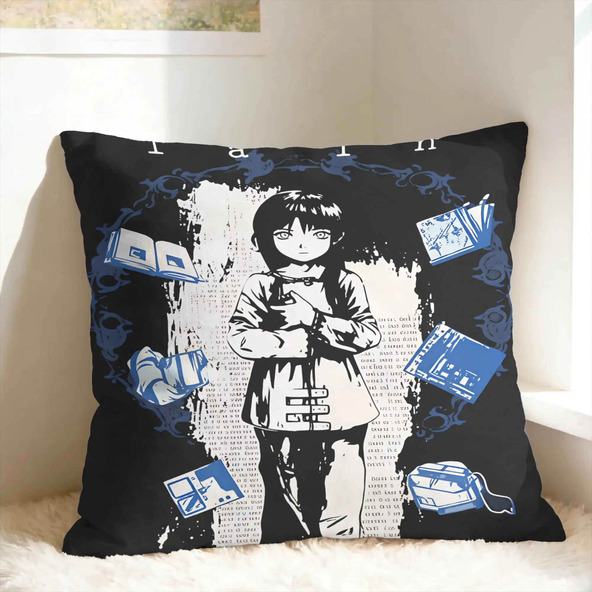 Anime Serial Experiments Lain Pillow Cover  Novelty Pillow Case For Office Car Home Decor Soft Cushion Cover Gift