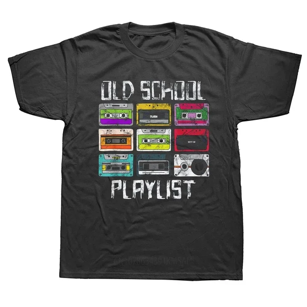 Funny Cassette Tape Music Retro 80s Old School Playlist T Shirts Graphic Cotton Streetwear Short Sleeve Birthday Gifts T-shirt