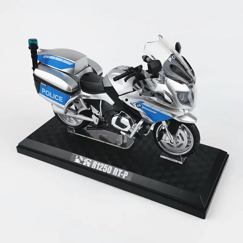 R1250RT-P BMW, mainan Model sepeda motor Diecast polisi 1:12 dengan suara & lampu, hadiah ulang tahun koleksi hadiah Natal