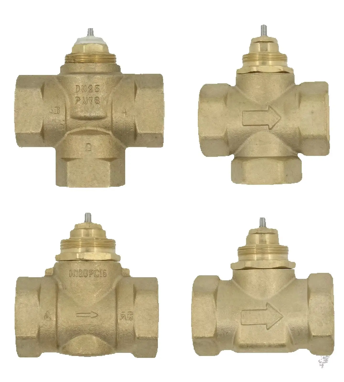 1pc Brass 2/3 Way Valve DN15 DN20 DN25, M30x1.5 M28x1.5 Thread, DN15 1/2