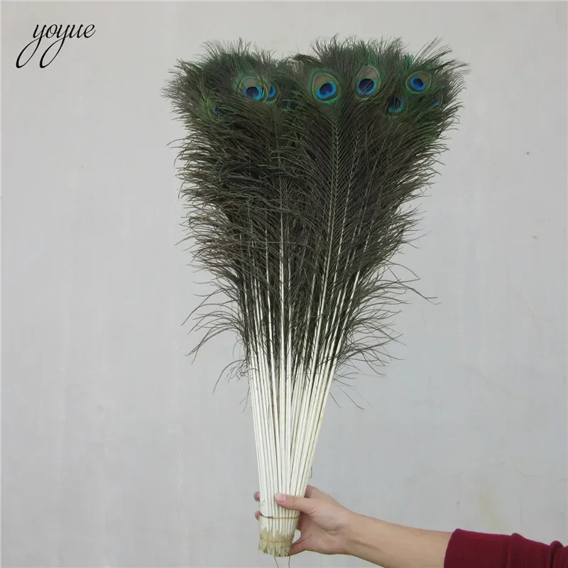 Wholesale 100pcs/lot 70CM-80CM / 28-32inch Natural Peacock Tail Feathers beautiful natural peacock feathers eyes for DIY clothes