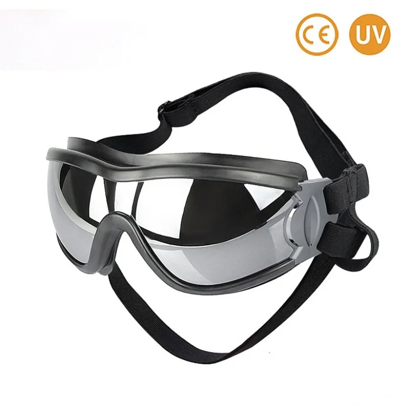 Dog Goggles Large Dog Sunglasses with Elastic Strap Anti-UV dust fog wind Waterproof Glasses Dog Eyewear for Long Snout Dogs