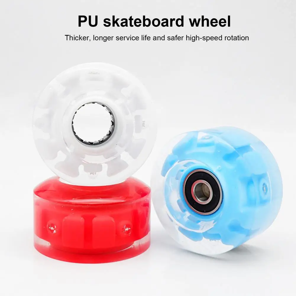 4 Pack 6cm Roller Skate Wheels Quad Light Up Skateboard Wheels With Bearings Roller Hockey Wheels For Double Row Skateboard