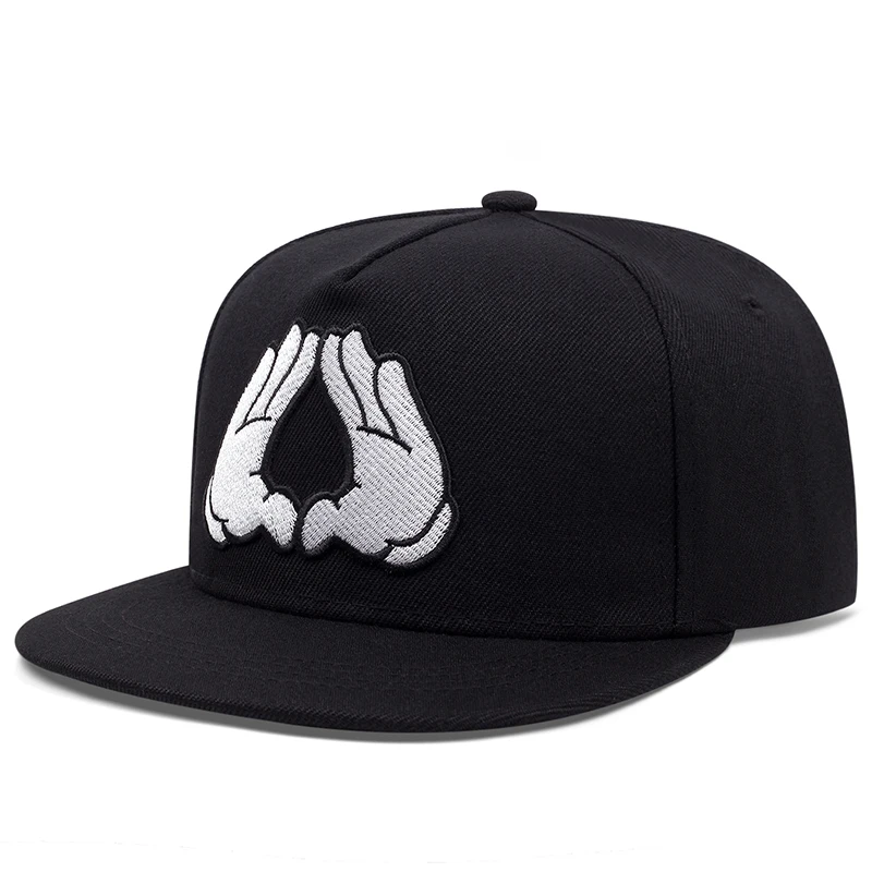 Ręcznie haftowana czapka z daszkiem w stylu hiphop czapka typu snapback dla dorosłych kapelusz przeciwsłoneczny unisex regulowane czapki baseballowe