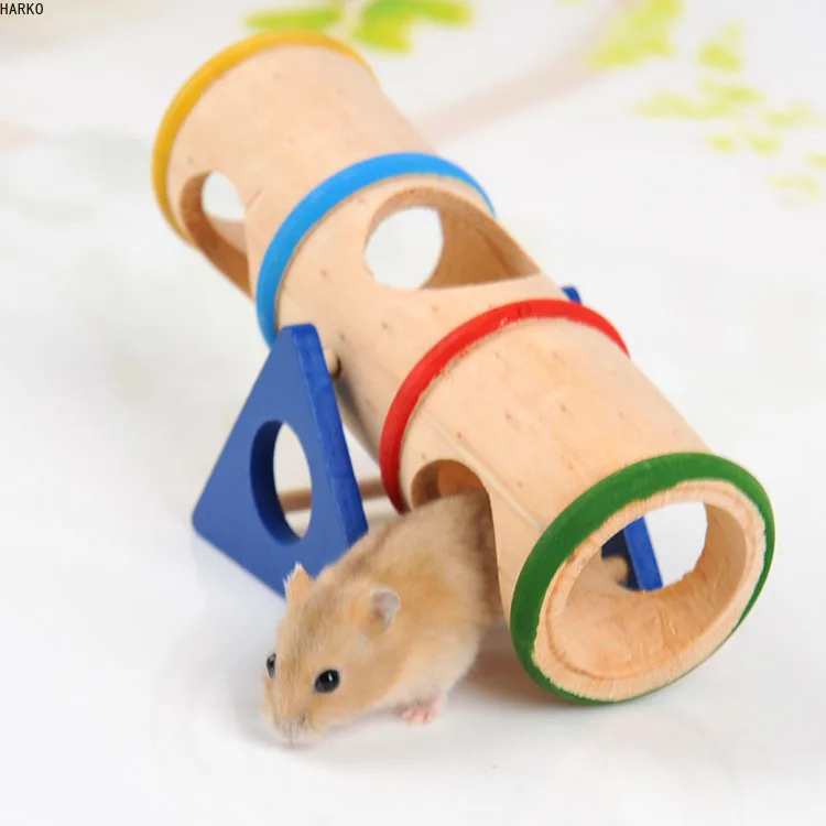 Hamster Toys Wooden Colorful Funny Seesaw Mouse Chinchilla Gerbil Hedgehog Cage House Pet Accessories  Articles for Pets