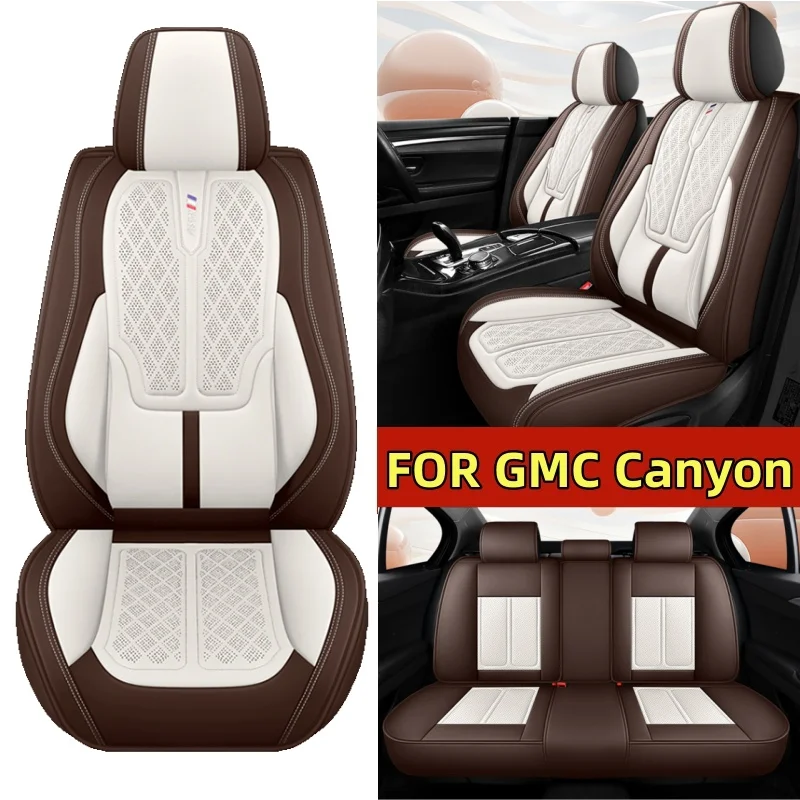 لجي إم سي كانيون غطاء مقعد السيارة جلد صناعي قابل للتنفس مقاوم للماء مقاوم للاهتراء خصر ناعم كامل التفاف 5 غطاء مقعد