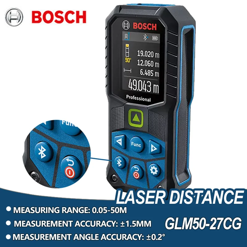 Bosch oryginalny GLM50-27CG profesjonalna laserowa dalmierz Bluetooth cyfrowy HD zewnętrzny przyrząd pomiarowy ręczny dalmierz