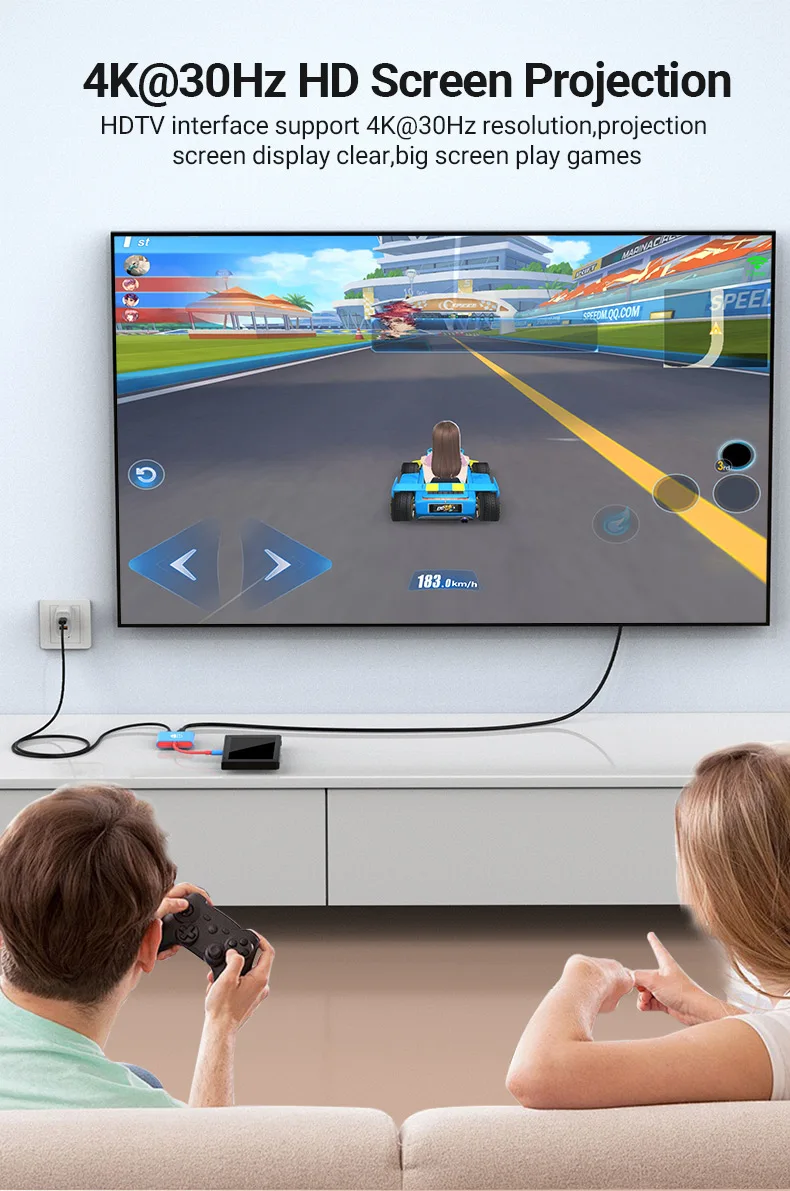 محطة إرساء التبديل المحمولة TYPE-C Hub مع HDMI وUSB 3.0 مثالية للسفر والألعاب #4