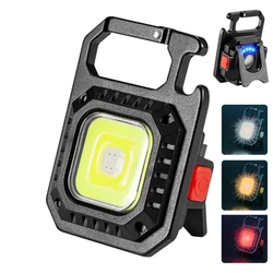 Mini linterna LED superbrillante recargable por USB para exteriores, impermeable, Camping, 7 modos de iluminación, llavero portátil, lámpara ligera