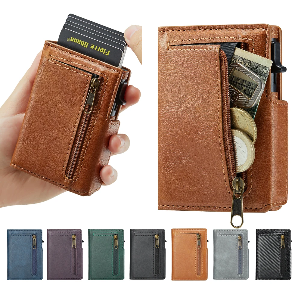 

SSZ-FS031 Luxury Wallet Case Purse Zipper Card Packet Magnetic Flip Mulit Cards Cases Skins Protector bag