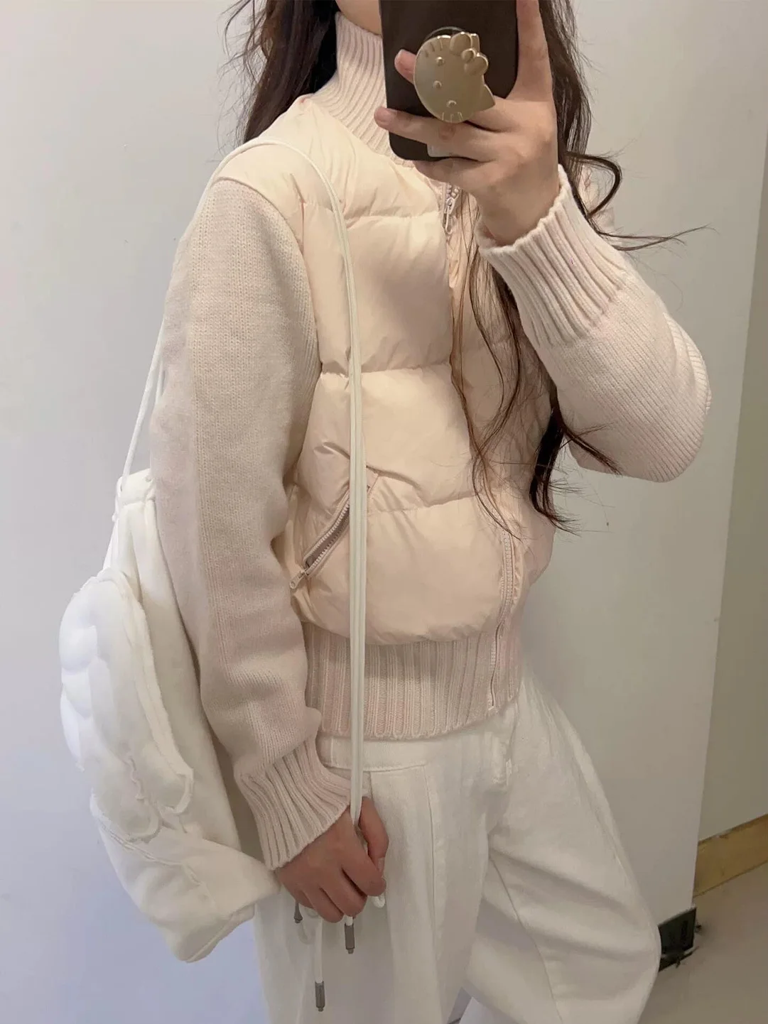 

Модная женская утепленная вязаная куртка в стиле Sweet Style, новинка зимы 2025, в университетском стиле, на молнии, с длинными рукавами