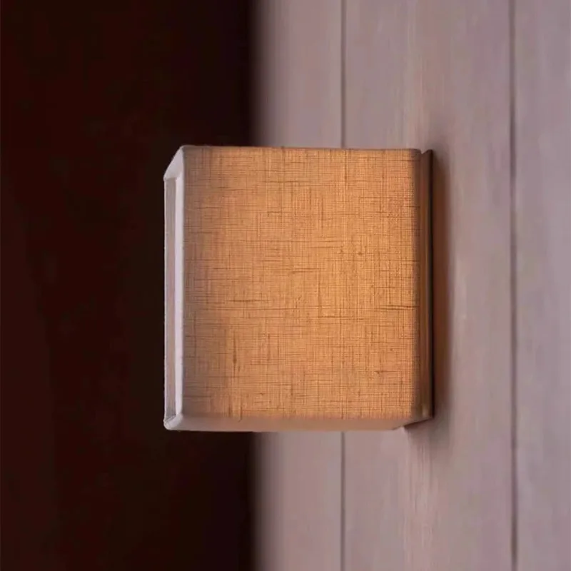 Stairs Aisles Decorative Atmosphere Wall Lights  Medieval Bedroom Tea Room Bed and Breakfast Living Room, Square Fabric Lights