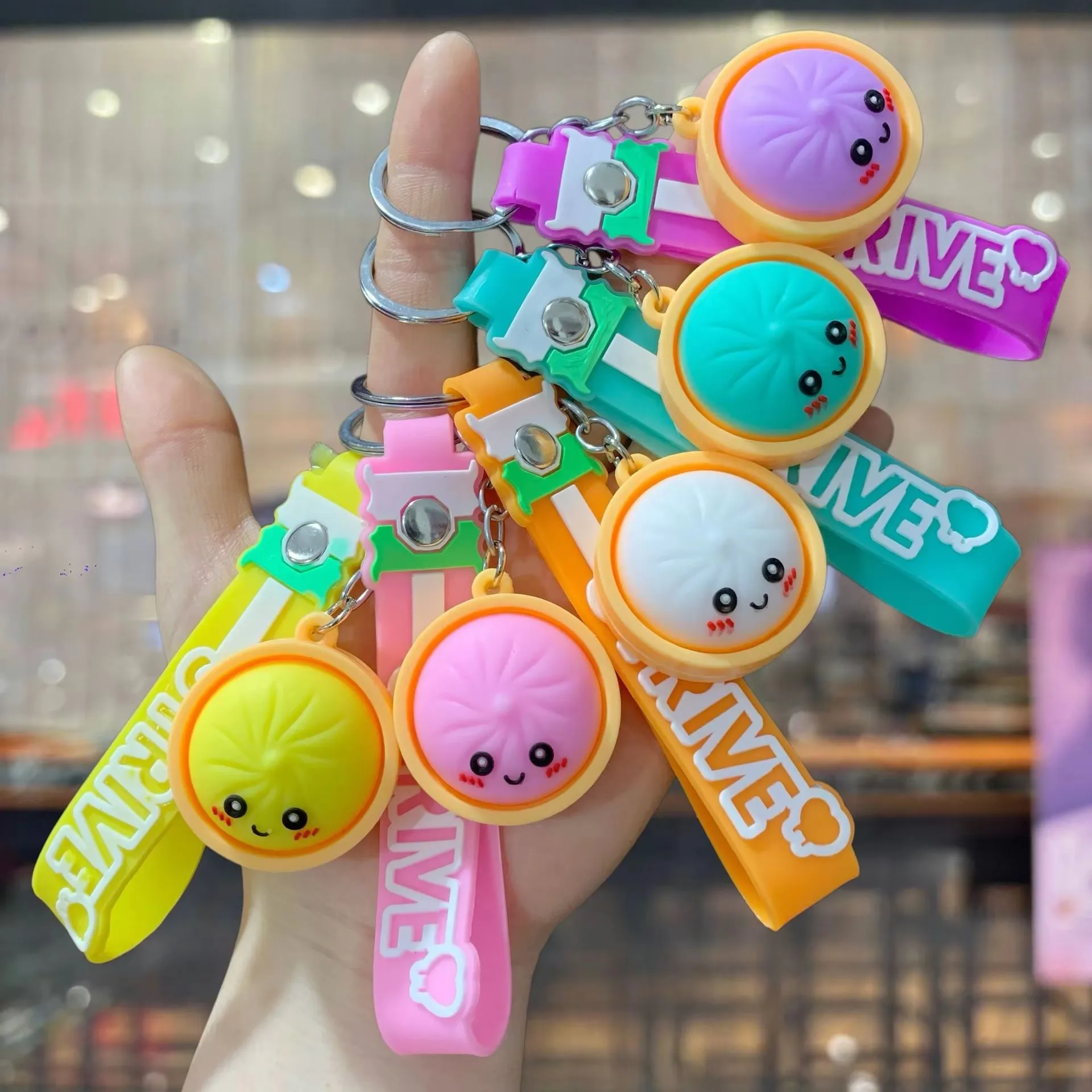 Dumpling-Schlüsselanhänger, Taschenanhänger, Auto-Schlüsselanhänger, Niedliche Baozi-Dampfgarer-Geschenktüten, Partygeschenke, Hochzeitsgeschenke für Gäste
