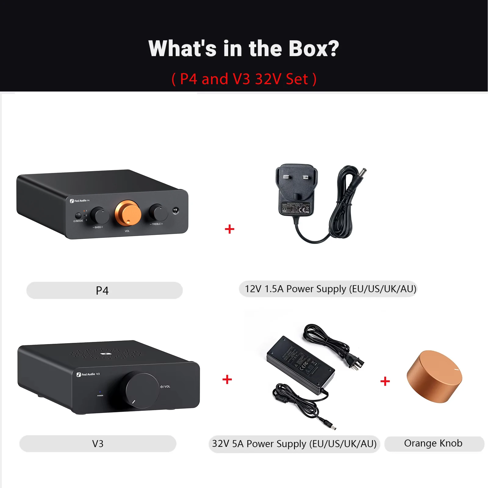 Fosi Audio P4 HiFi-Vorverstärker: 3 Cinch-Eingänge, EQ/Bypass, austauschbare Operationsverstärker, Höhen- und Bass-Tonregelung für Audiophile Systeme
