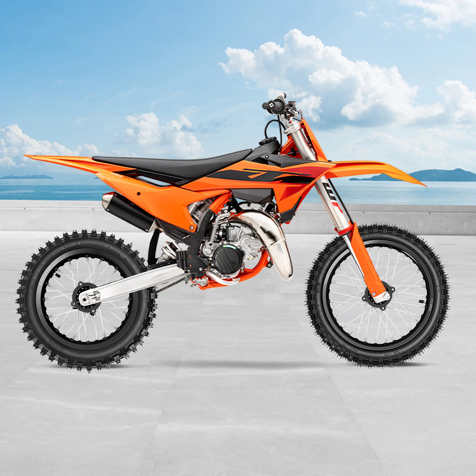 Schwarzes Motorrad-Radreifenset, 60/100-14 Vorderrad & 80/100-12 Hinterrad, 441 Pfund Tragkraft, für 50/70/90cc Pit Bike Off-Road