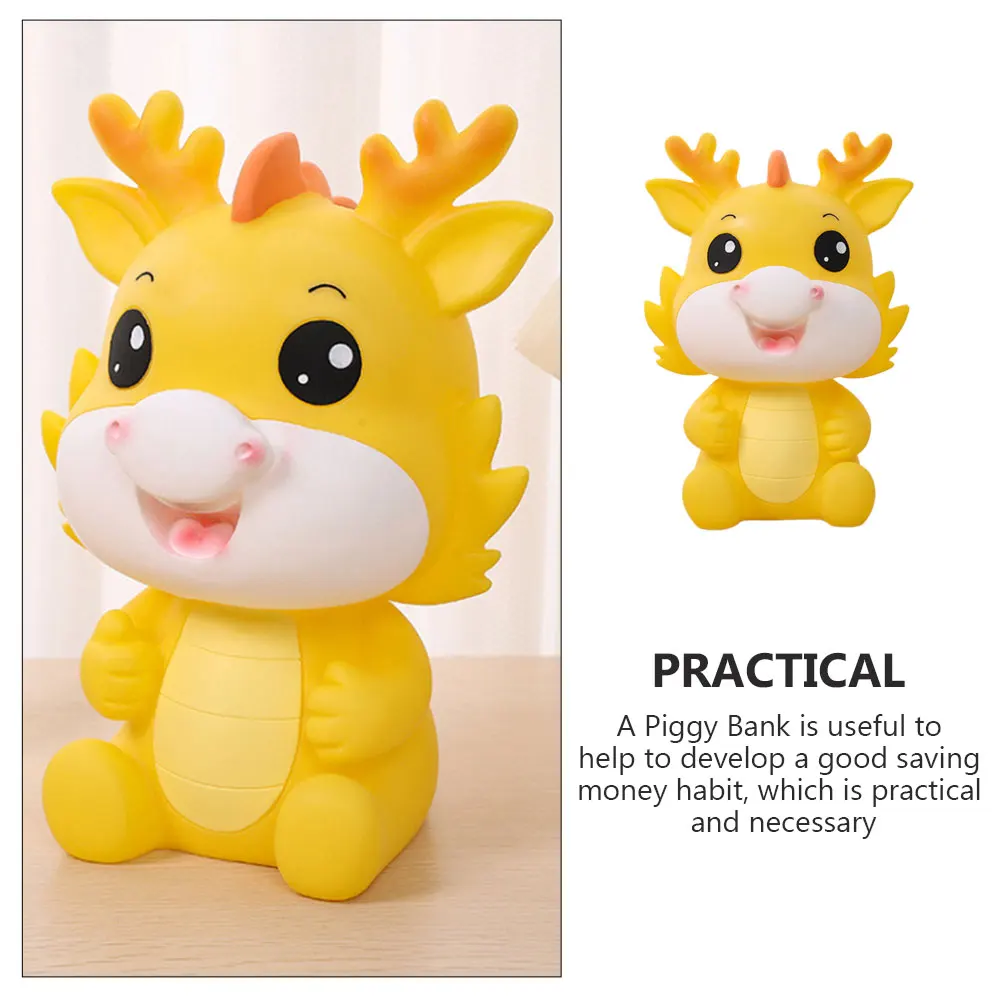 

Unique Dragon Decor Coin Bank Chinese Money Pot Ornament Model Container Containers Vinyl Piggybank Saving Jar Gift