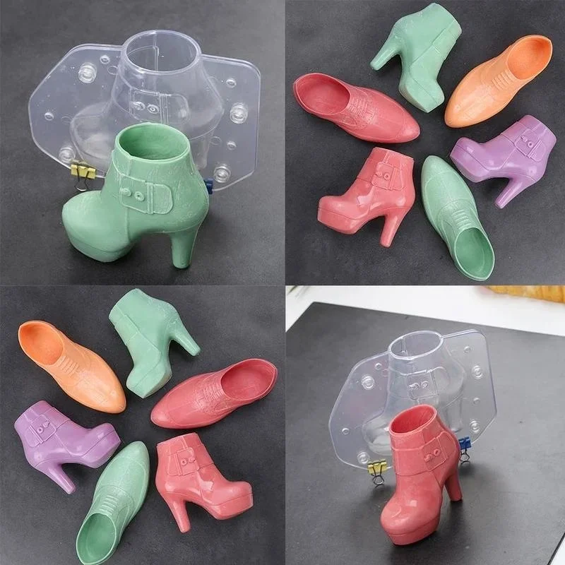 3D Plastic Women's Boots Chocolate Mold Cake Decoration Tool DIY Women's Shoes Candy Mold Baking Mold