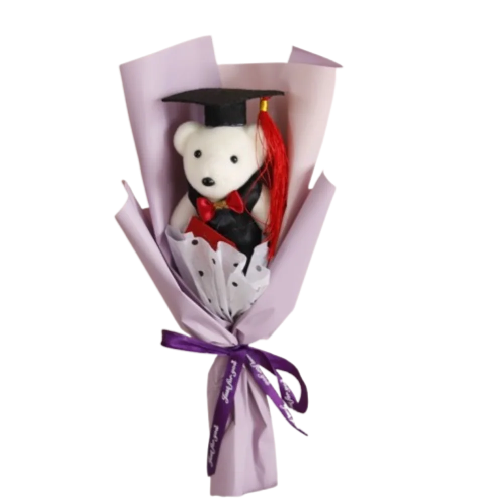 

Мягкий букет медвежонка, фаршированный мультяшный выпускной медведь, каваи, 30 см, букет с имитацией медведя, подарок на день рождения для девочек