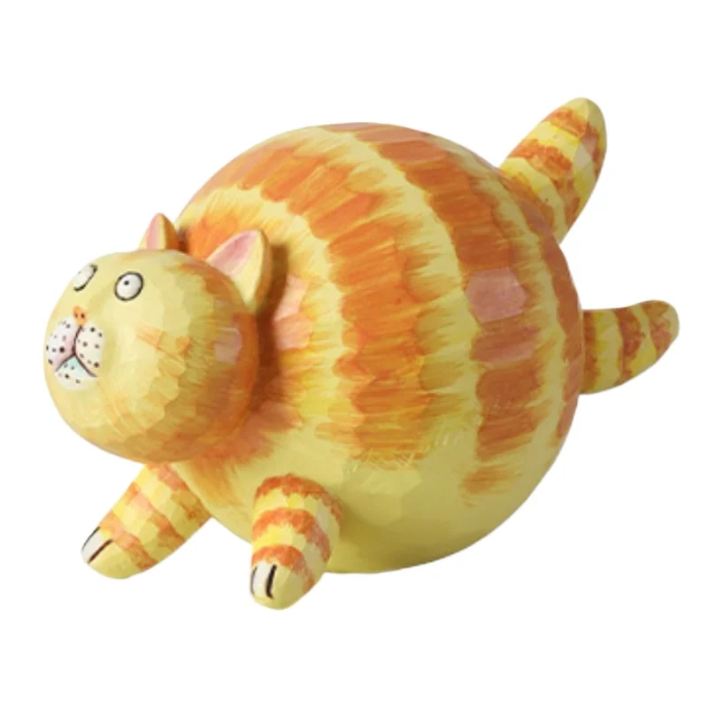 

Creative Abstract Fat Cat Figurines Resin Animal Ornament Morden Luxury Miniature Table Top Items Interior Home Decoration Items