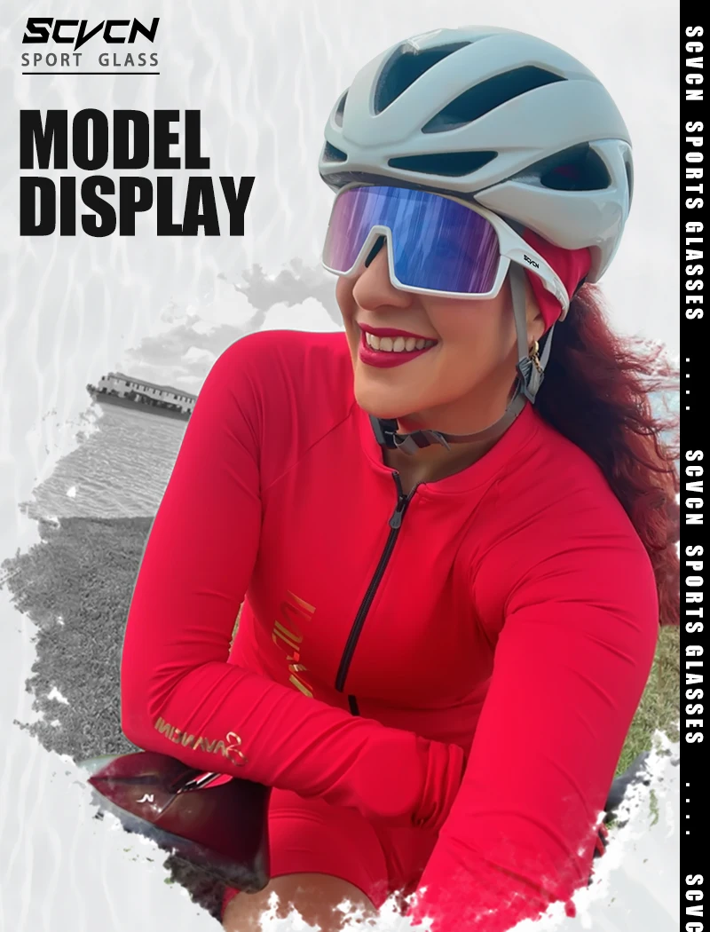 SCVCN Fahrradbrille Outdoor-Sonnenbrille UV400 Sportbrille für Männer und Frauen MTB-Radsportbrille – Detail 10
