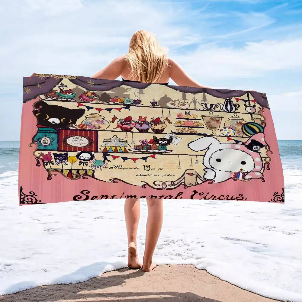 Anime S-SentimentalS C-Circus Microfiber Printed Beach Towel Mountain Climbing Yoga Beach Swimming Running Absorbent Soft Towel