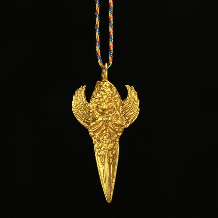 ZZ Craftsmanship: Pure Copper Gilded Gold Dipper, Golden Winged Bird Demon Slayer, Puba Stump, Dapeng Bird Diamond Stump Pendant