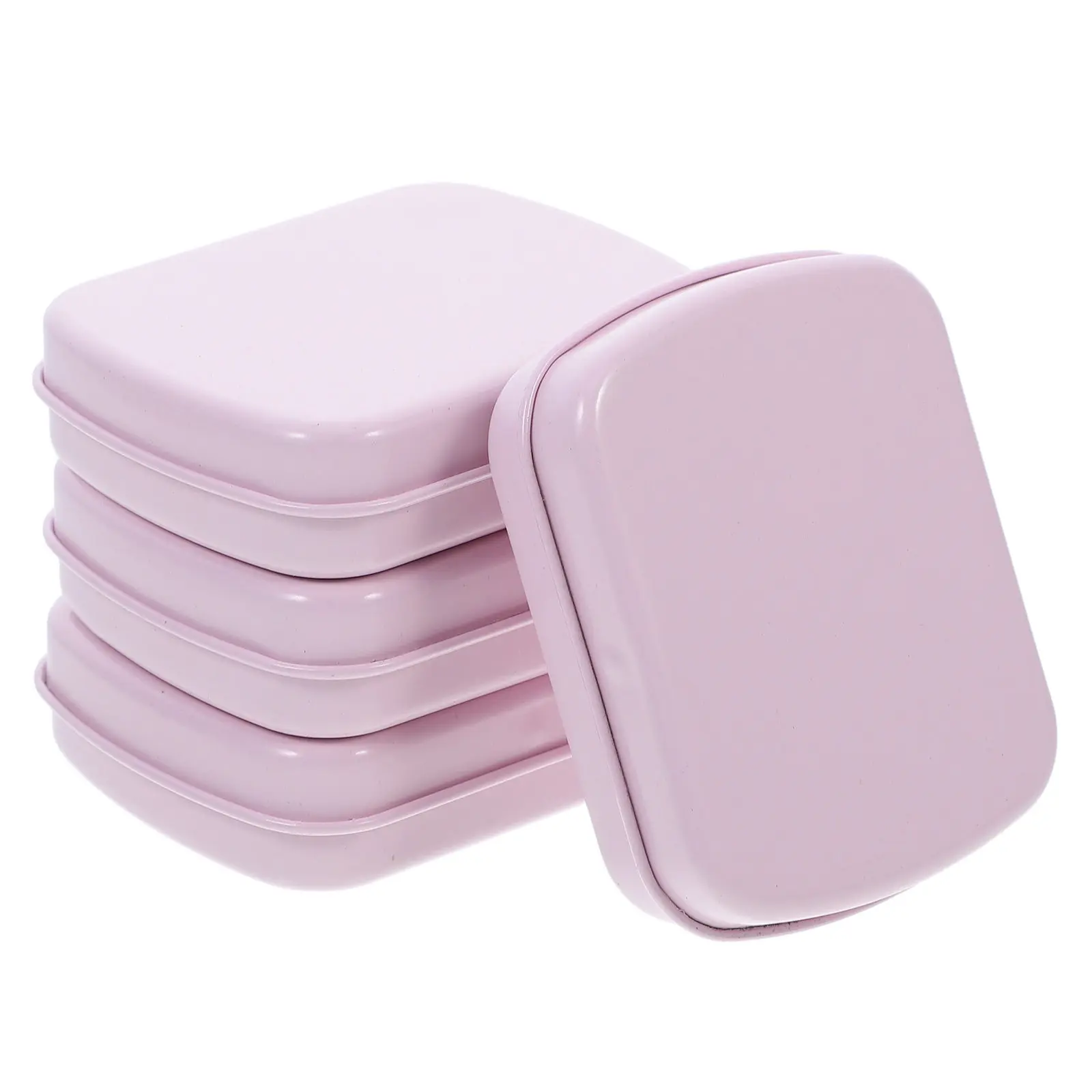 

4Pcs Compact Metal Tin Box with Hinged Lid Small Rectangle Empty Storage Tins for Jewelry Crafts Candies Office Desk Travel