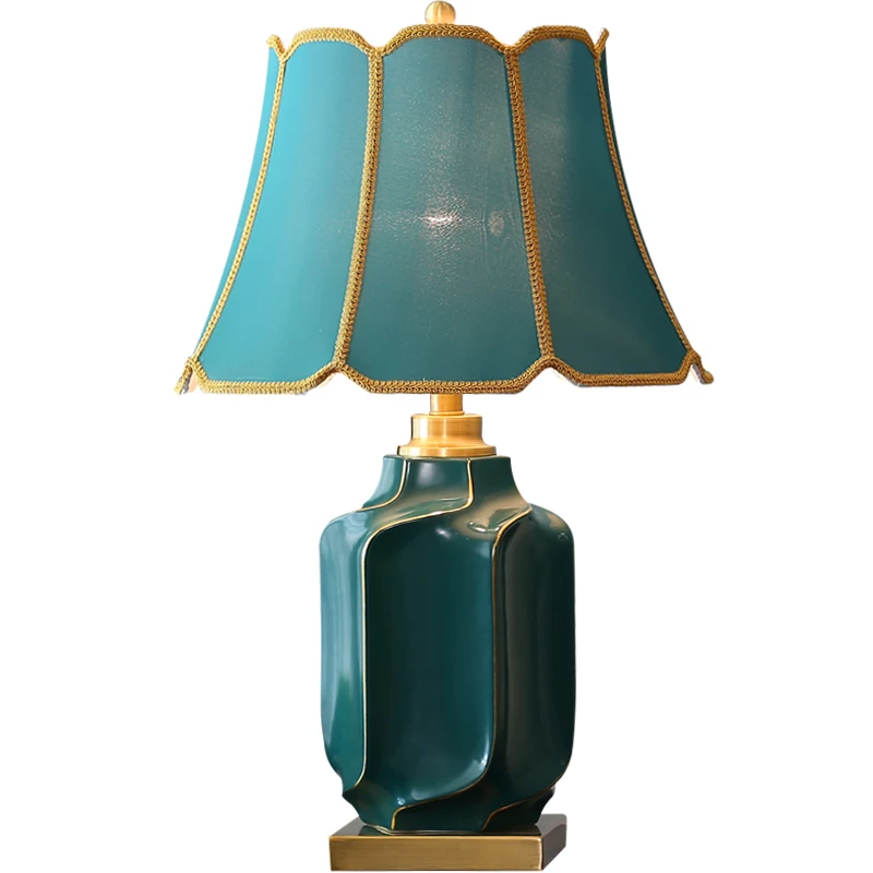 

Jingtao family new Chinese all-copper ceramic desk bedroom bedside warm decoration light luxury living room study desk lamp