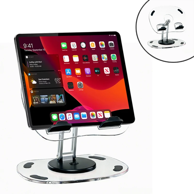 

Прозрачный настольный держатель для планшета, подставка для телефона, складное крепление для смартфона для iPad Air Galaxy Tab iPhone 17, кронштейн для Samsung Xiaomi