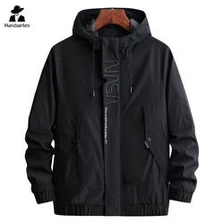 Cargo Jacket Men 2024 Spring And Autumn Trendy Casual Embroidered Hooded Coat Plus Size 8XL Fashion Sports Pocket Windbreaker