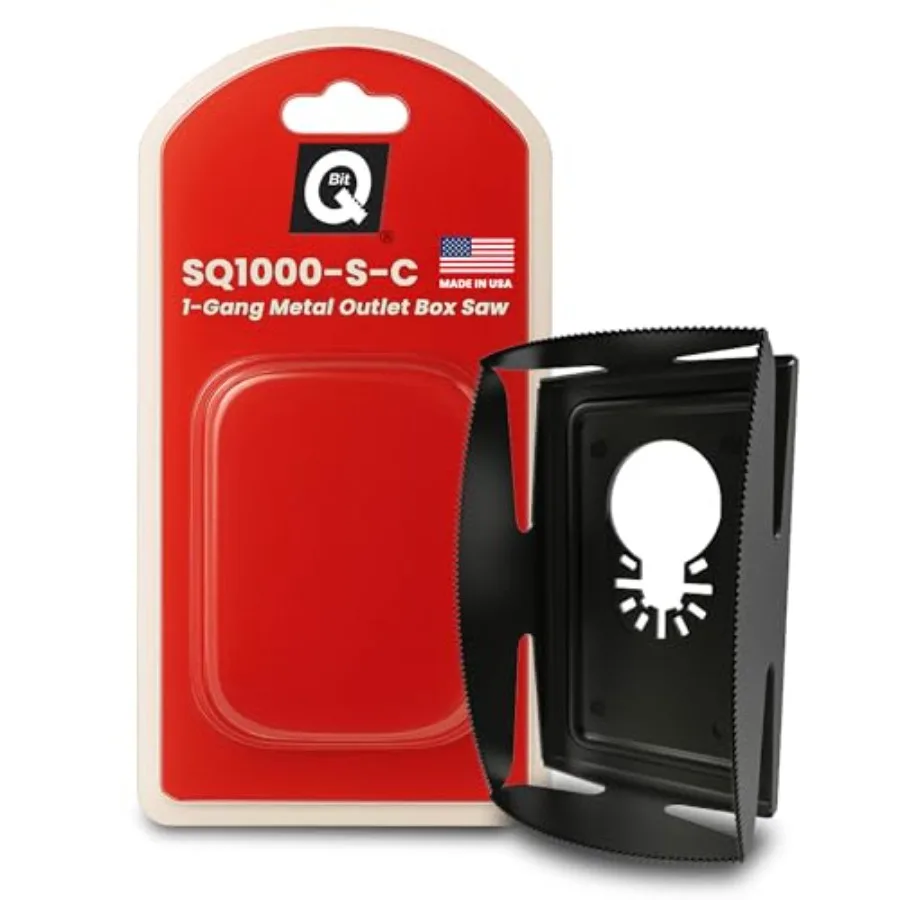 

QBit Metal Outlet Box Cutout Tool Stainless Steel Oscillating Multi-Tool Blade for 1-Gang Boxes Safe Drywall Outlet Cutter with