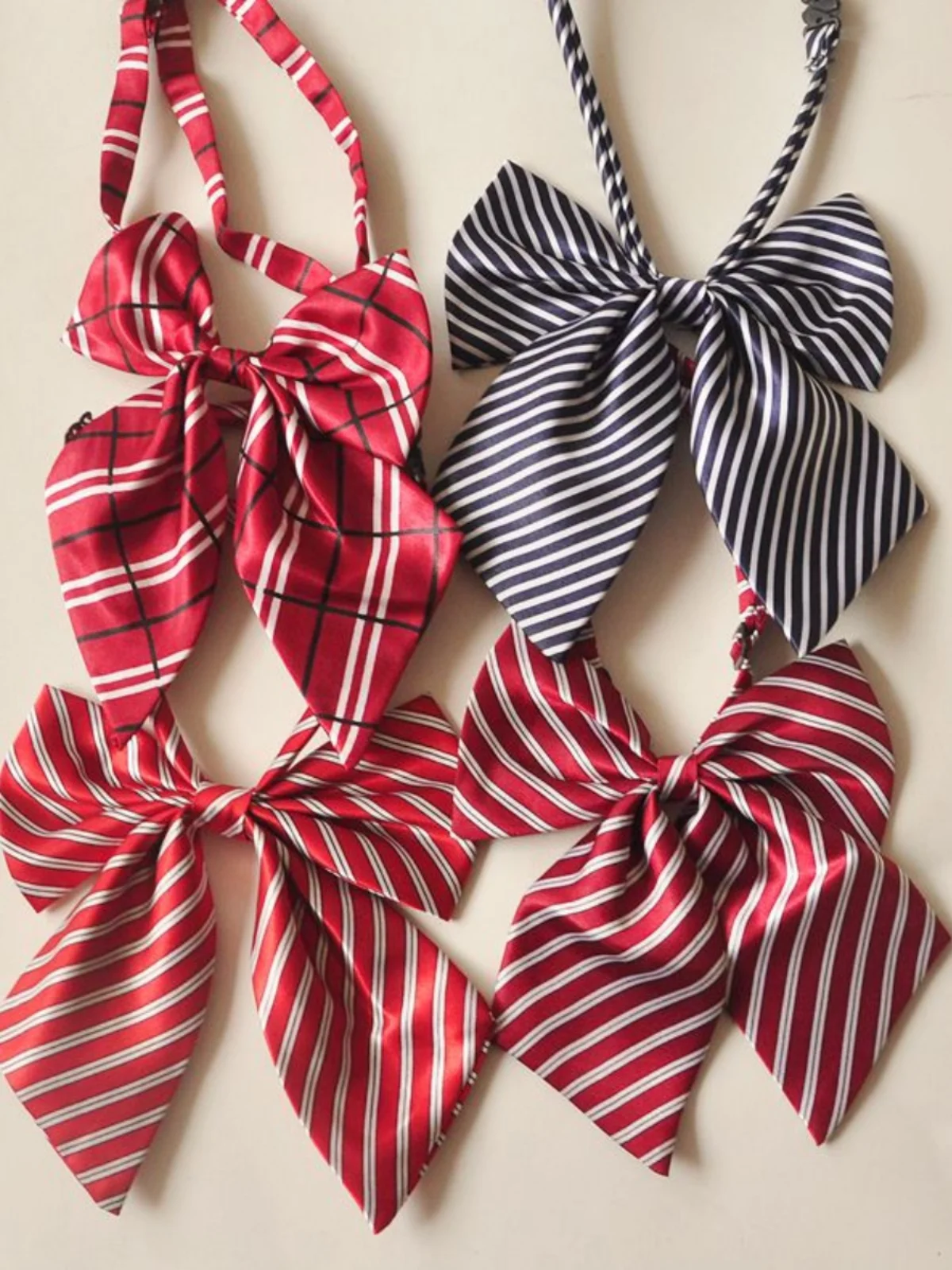 JK Uniform School Supply Wine Red Striped Boxer Tie Feather JK Uniform 2 Standard Width Graduation Ceremony Unisex Necktie